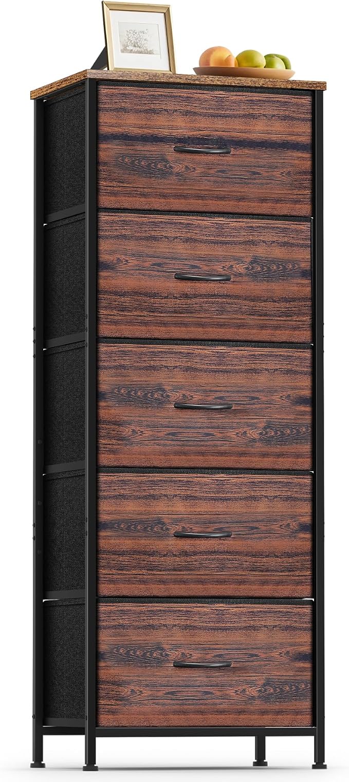 5 Fabric Drawer Dresser for Bedroom, Chest of Drawers by Sonharlar