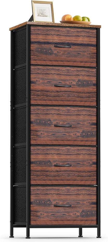 5 Fabric Drawer Dresser for Bedroom, Chest of Drawers by Sonharlar