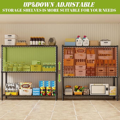 Storage Shelves, 3-Tier Adjustable Metal Industrial Utility Shelf Rack - Image 6