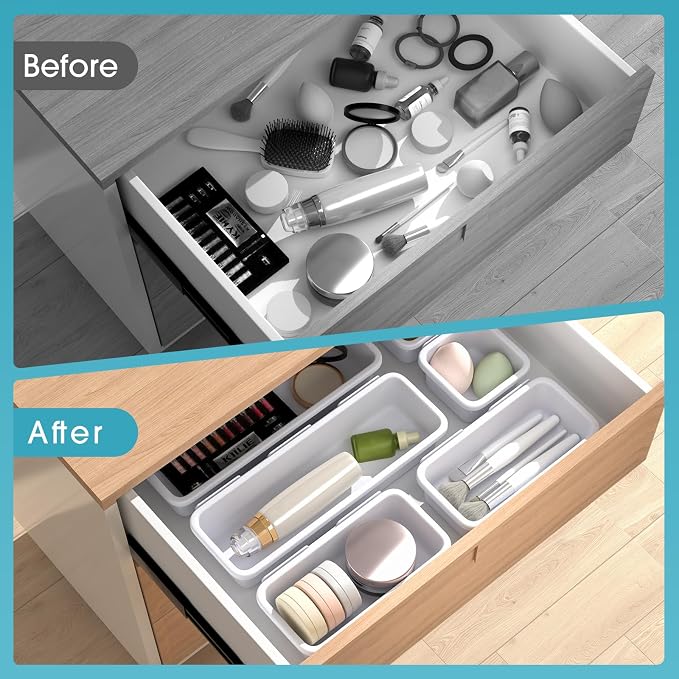 6 PCS Drawer Organizer Set, 3 Size Makeup Drawer Divider Organizer - Image 6