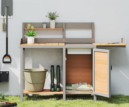 Wooden Potting Bench Table - Image 2