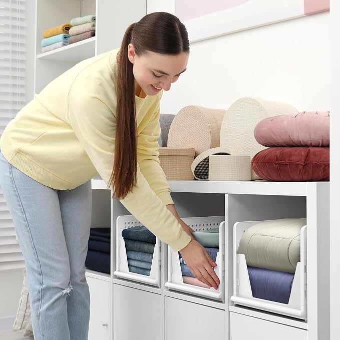 Sorbus 3 Pack Folding Closet Shelf Organizer - Image 7