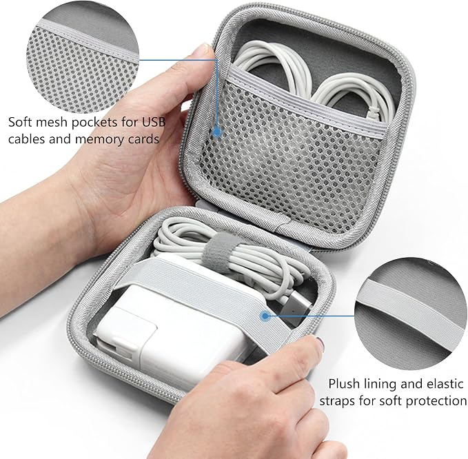 Charger Case for Macbook, Portable Tech Electronic Organizer Bag, Small Travel - Image 3