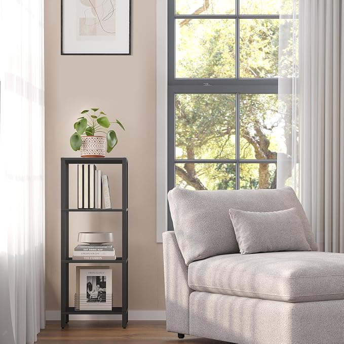TUTOTAK Bookshelf, 4-Tier Small Narrow Book Shelf - Image 3