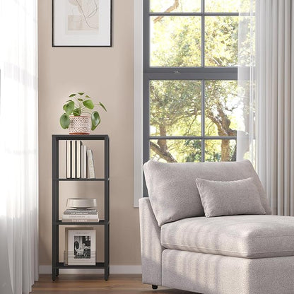 TUTOTAK Bookshelf, 4-Tier Small Narrow Book Shelf - Image 3