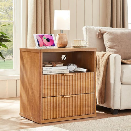 LEYAOYAO Fluted Nightstand by LEYAOYAO-Findtheshiningpointofyourideallife%EF%BC%81