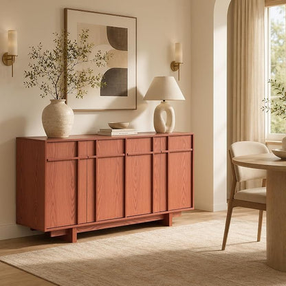 Sideboard Buffet Cabinet with Storage, Mid Century Modern Accent Cabinet with - Image 8