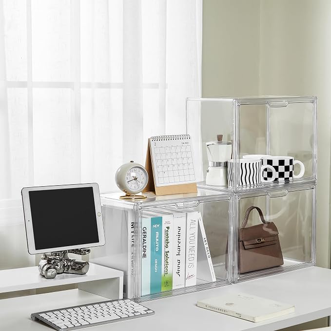 LXLXXL Cube Storage Organizer Acrylic Book Case Display Case Box Stackable Book - Image 4