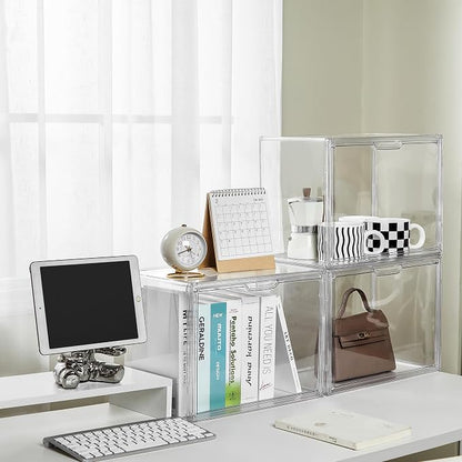 LXLXXL Cube Storage Organizer Acrylic Book Case Display Case Box Stackable Book - Image 4