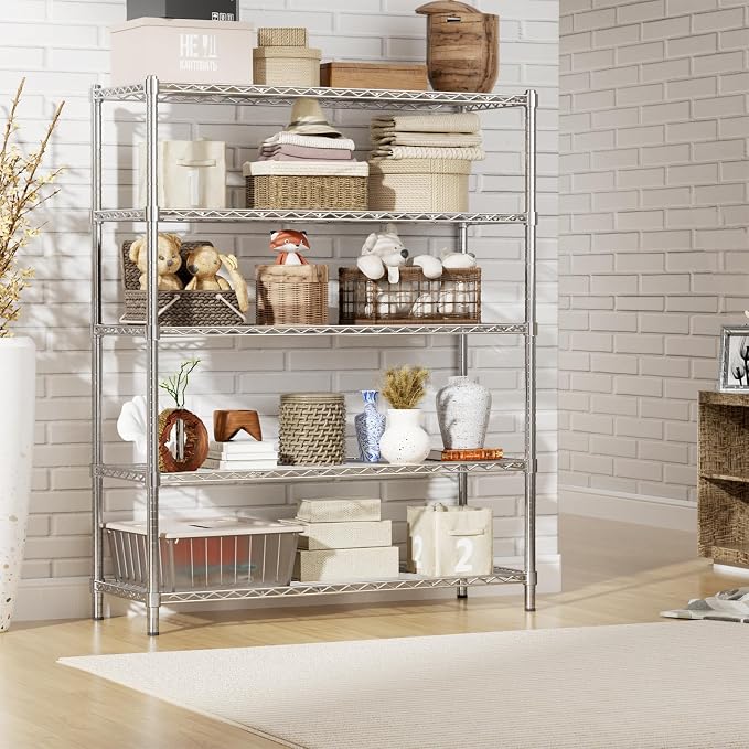 Storage Shelves Heavy Duty, 5-Tier Adjustable Metal Industrial Utility Shelf - Image 8