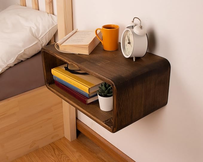 Floating Nightstand Wooden, Bedside Table, Nightstand Shelf, Wall Mounted - Image 8