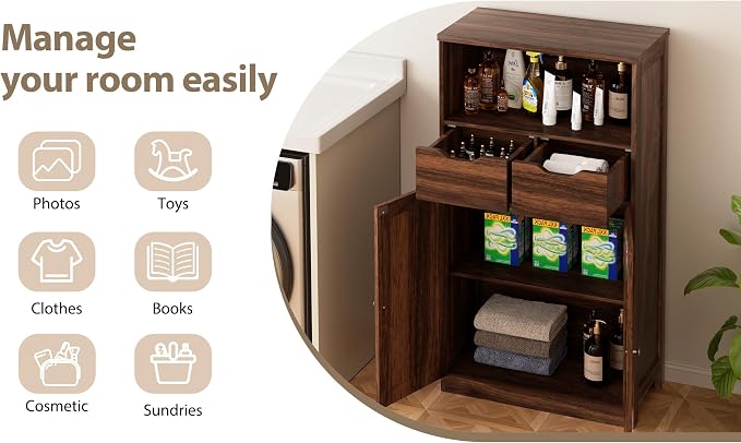 Walsunny Floor Storage Cabinet, Organizer - Image 5