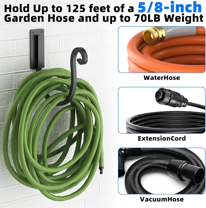 Garden Hose Holder Wall Mount, Water Hose Holder - Image 3