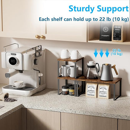 Countertop Shelf, Kitchen Counter Organizer, Adjustable, Stackable | Kitchen - Image 4