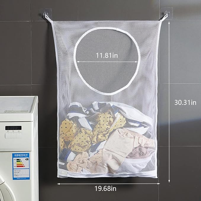 Hanging Laundry Hamper Bag, 2 Pack Over The Door Hanging Laundry Bag, 30 x 20 - Image 5