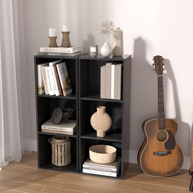 Wooden 3 Cube Storage Organizer, 3 Tier Storage Cubes Storage Display Cubby - Image 2