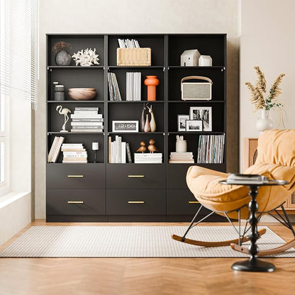 Cozy Castle 74.1'' Bookshelf, Tall Bookcase - Image 6