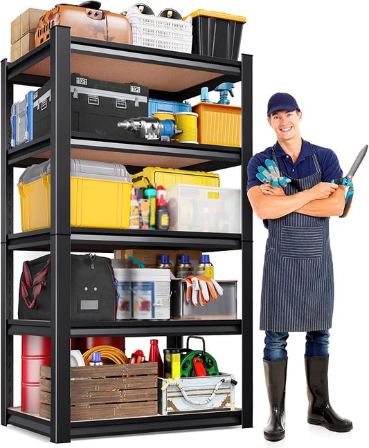71"H x 28"W x 12"D Garage Shelving Unit, 5-Tier Heavy Duty Metal Storage by CreatingaComfortableLiving