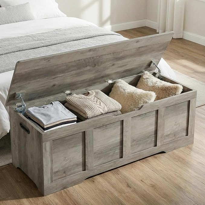 Timberer 47.2" Wooden Storage Chest, Extra Large Storage Trunk | Storage Bench - Image 8