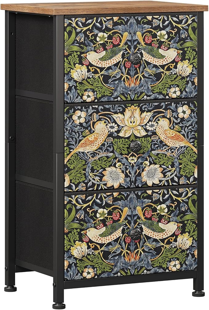 Dresser with 3 Drawers Strawberry Thief Drawer Dresser - Image 7