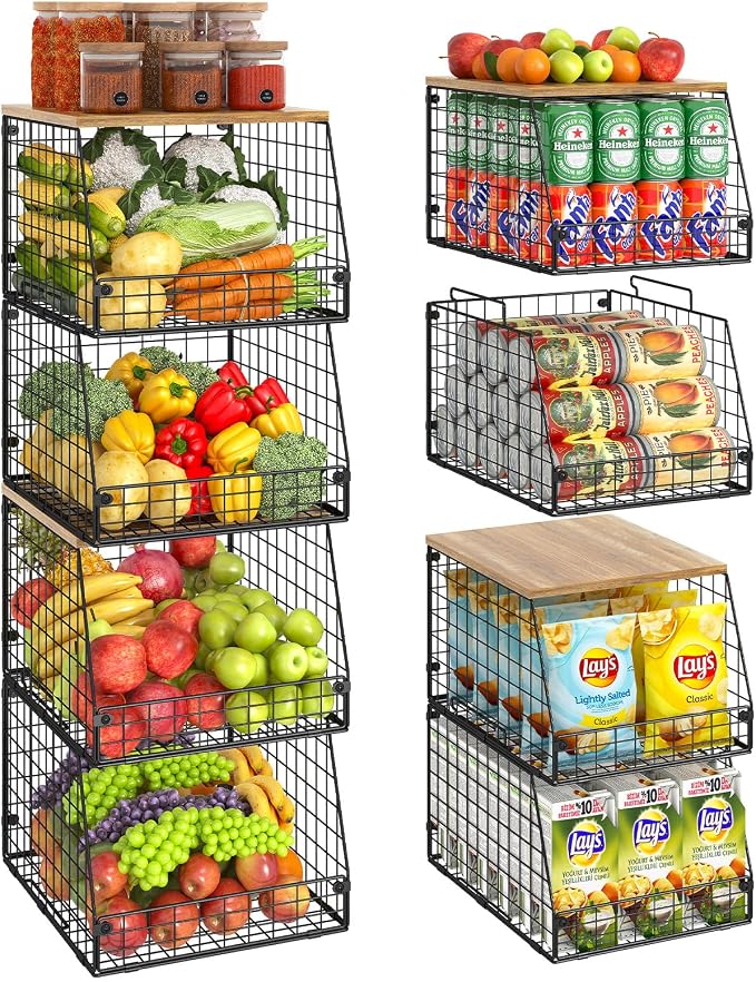 Jakyitvi 4 Pack Stackable Wire Baskets by Jakyitvi
