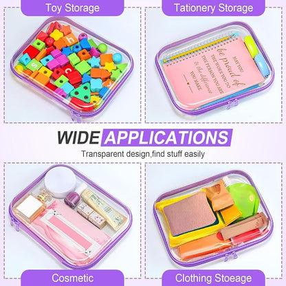 Sanwuta 6 Pcs Clear Hard Zipper Case Pencil Pouches Hard Plastic Zipper Pouches - Image 7