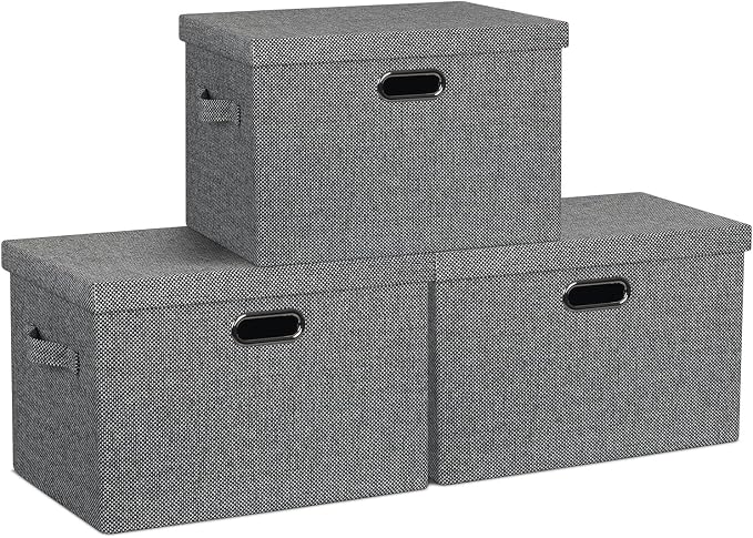 Large 17" 36 Quart Collapsible Stackable Storage Bins by GraciadecoStorage