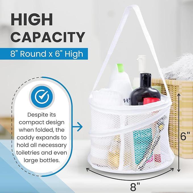 Handy Laundry Portable Shower Caddy Mesh Basket, Small Collapsible Foldable - Image 3