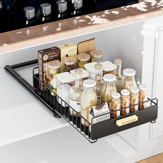 Under Sink Organizer, Kitchen Under Sink Organizers and Storage, Mute Pull Out by HOMEBOSILY