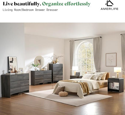 AMERLIFE 5 Drawer Dresser for Bedroom, Anti-Tip Kit, Wood Cabinet Organizer for - Image 8