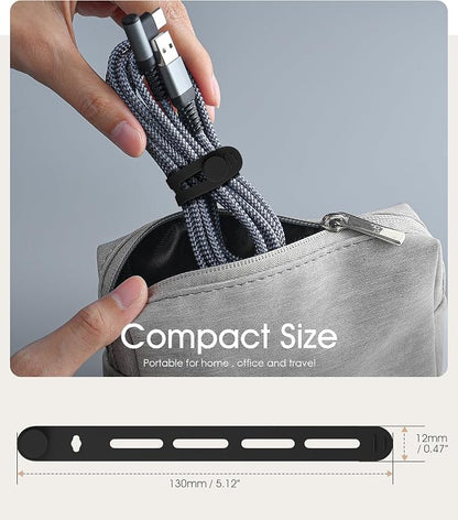 20Pcs Nearockle Silicone Cable Ties, 5.12 Inch Adjustable Cord Organizer - Image 2