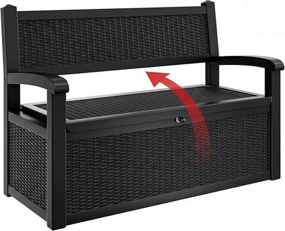 YITAHOME 80 Gallon Storage Bench Deck Box, Lockable Patio Bench by YITAHOME