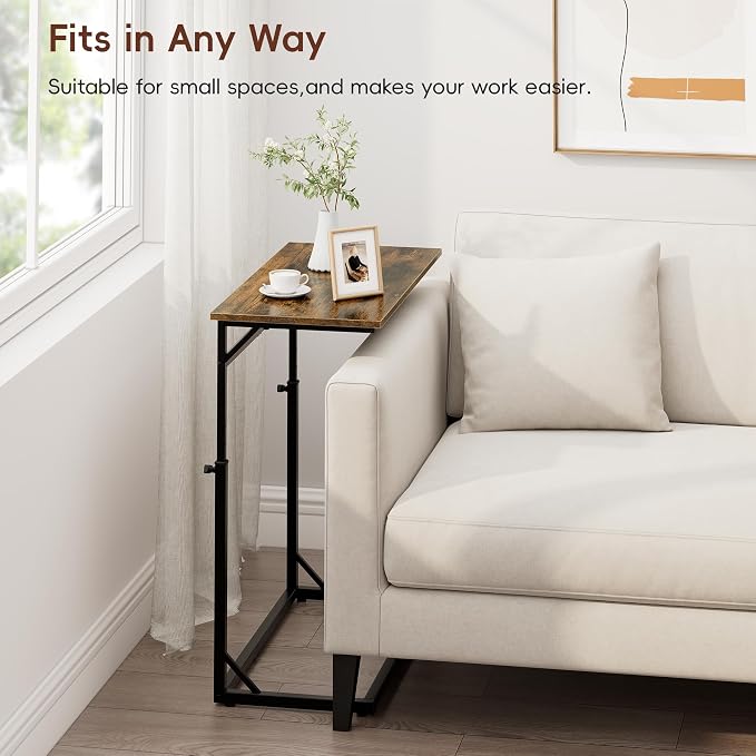 Vagusicc C Shaped End Table, Tall Side Table - Image 9