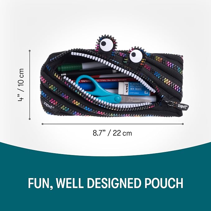 ZIPIT Monster Pencil Case for Kids, Cute Zipper Pouch for Boys Girls and Teens - Image 2