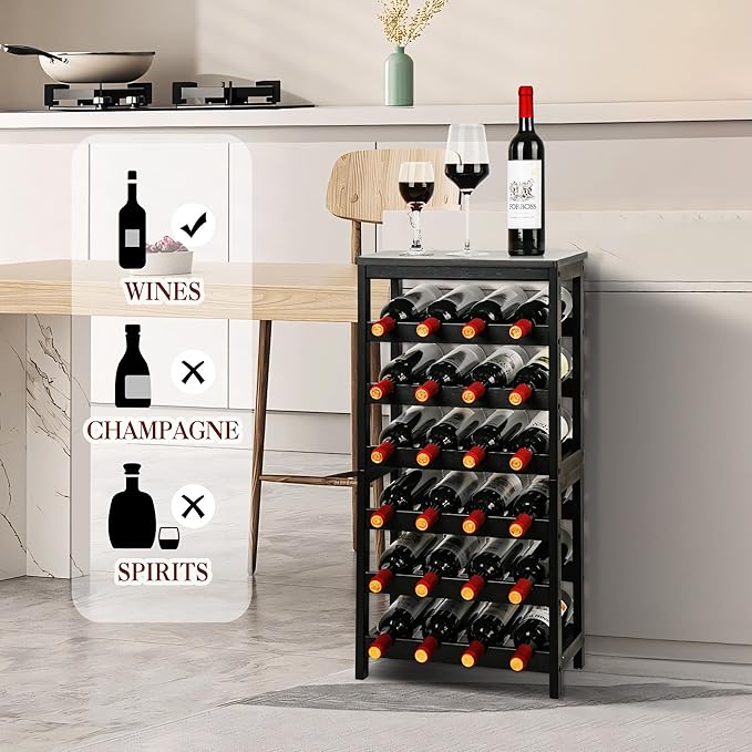 VASMIA Wine Rack Freestanding Floor, 6-Tier Display Wine Storage Shelves - Image 2