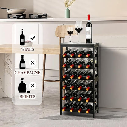 VASMIA Wine Rack Freestanding Floor, 6-Tier Display Wine Storage Shelves - Image 2