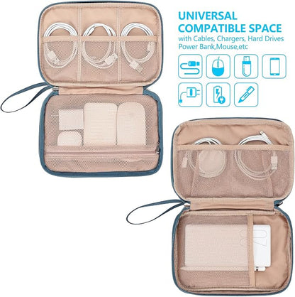 NISHEL Travel Cord Organizer Case, Double Layers Tech Electronic Bag, Essentials - Image 2