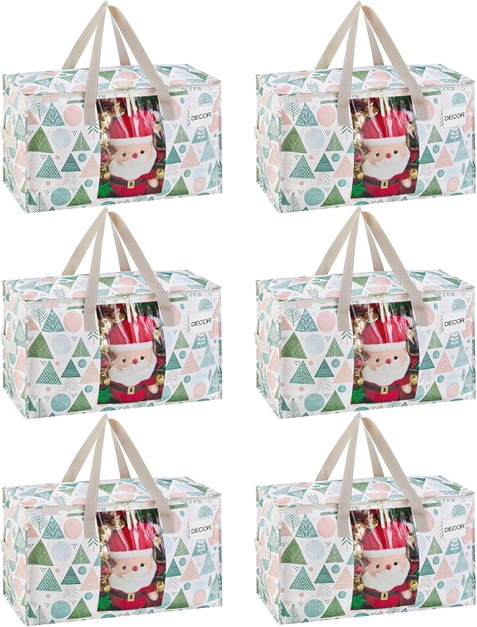 VENO 6 Pack Moving Bags, Large Christmas Storage Bins by Veno