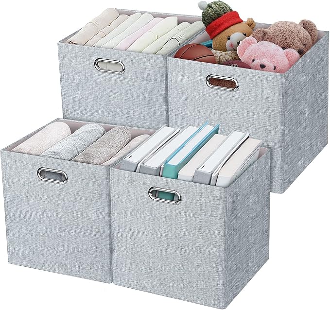 Posprica 3X Thicker Fabric Storage Cubes 13 inch Collapsible Storage Bins by Posprica