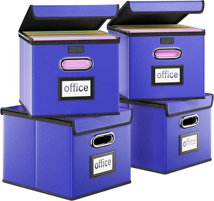 File Organizer Box with Lids, Collapsible File Folder Organizer | File Box with by Huolewa