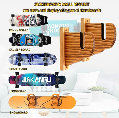 BiJun Skateboard Wall Mount, Snowboard Wall Mount Display, Acrylic Horizontal - Image 3