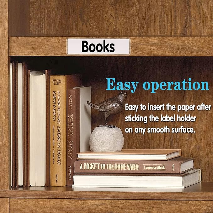 Self Adhesive Label Holders, ELEMGULY 52 Pcs Adhesive Shelf Tag Shelf Label - Image 3