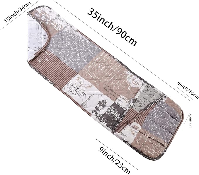 Brilliant Sunshine Paris and Toile Floral Patchwork Couch Armrest 5 Pockets - Image 6