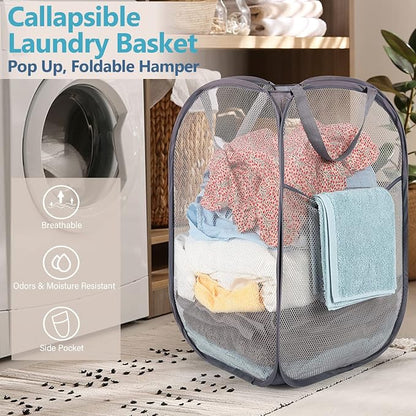 BATTOO Deluxe Strong Mesh Pop up Laundry Hamper Basket - Image 5