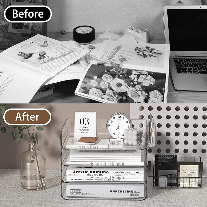 4-Tier Stackable Paper Tray Organizer - Image 6