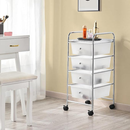 Yaheetech 4 Drawers Cart Rolling Plastic Storage Cart and Organizer Metal Frame - Image 7