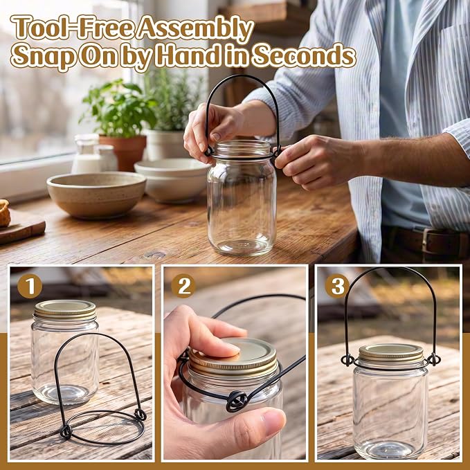 24 Pack Black Stainless Steel Wire Handles Hangers - Image 3