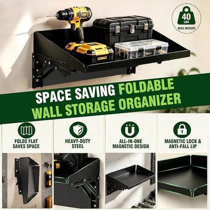 ULIBERMAGNET Magnetic Folding Shelf, 40LBS Heavy Duty Magnetic Mounted Rack - Image 4