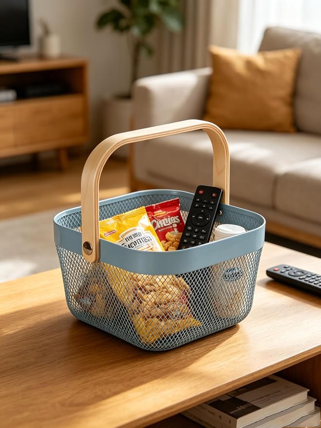AJIODA Metal Mesh Wire Basket, Mini Steel Basket - Image 4