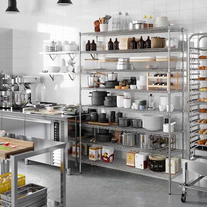 18" Deep x 60" Wide x 86" Height Wire Shelving Kit | 8-Tier | NSF Commercial - Image 2